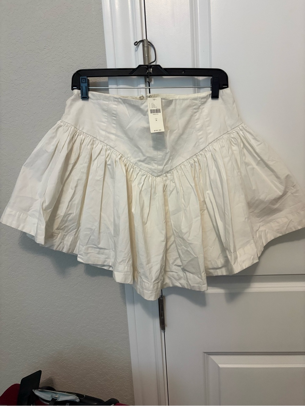 Anthropology White Cotton Skirt with built in shorts